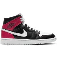 [限量]耐克 AJ1 女鞋Jordan 1 Mid Black时尚百搭潮流送女友礼物 休闲篮球鞋女BQ6472-016