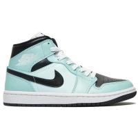 [限量]耐克 AJ1 女鞋Jordan 1 Mid Aqua 时尚百搭潮流送女友礼物 休闲篮球鞋女BQ6472-300