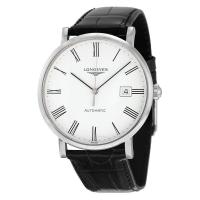 [官方正品]浪琴LONGINES 瑞士名表 优雅自动白色表盘男士手表 L49104112