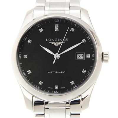 [官方正品]浪琴longines 瑞士名表 大师级自动钻石黑色表盘男士手表