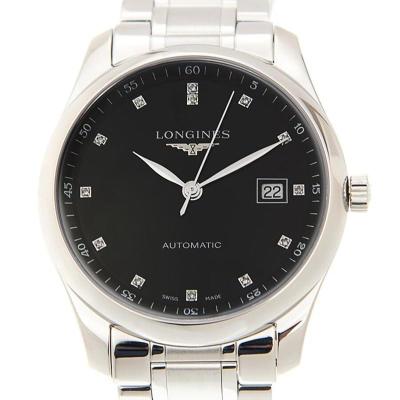 [官方正品]浪琴LONGINES 瑞士名表 大师级自动钻石黑色表盘男士手表 L27934576