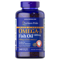 普丽普莱(Puritan's Pride)深海鱼油软胶囊1400mg*240粒 高含量3倍浓缩omega-3欧米茄3