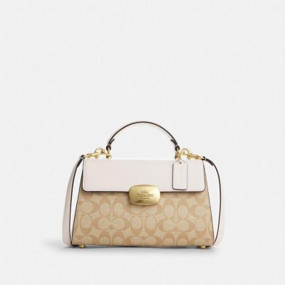 蔻驰(COACH) Eliza Top Handle In Signature Canvas 流行时尚 手提包单肩包