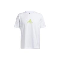 阿迪达斯adidas 休闲透气Logo纯色运动短袖T恤男款白色2827825