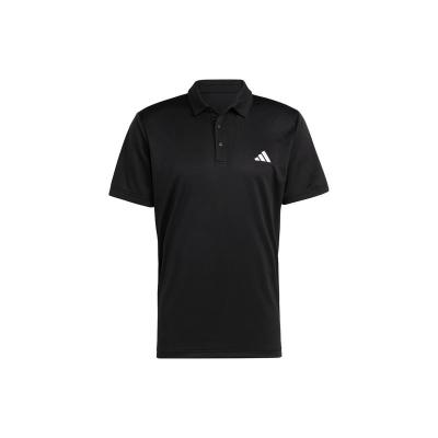 adidas Tennis Fab Polo Shirt 纯色Logo标识网球运动短袖Polo衫男款黑色4306883