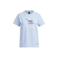 adidas Badge Of Sport Tee 卡通熊猫字母Logo印花运动休闲短袖T恤女款淡粉蓝4348421