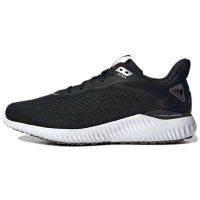 adidas AlphaBounce 舒适休闲织物防滑耐磨低帮训练跑步鞋男女同款黑色2256147