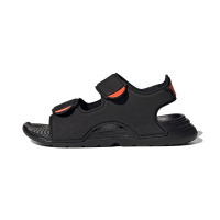 阿迪达斯adidas Swim Sandal 中童太空革防滑耐磨轻便儿童凉鞋黑橙色1429614