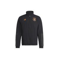 adidas Dfb Pre Jacket 德国队品牌Logo印花足球运动夹克外套男款黑色3341346