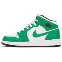 Jordan Air Jordan 1 Mid "Lucky Green"减震防滑耐磨中帮复古篮球鞋白绿色4240388