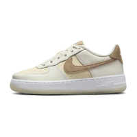 正品进口耐克Nike Air Force 1 防滑耐磨系带圆头休闲鞋时尚低帮儿童板鞋米色10027392