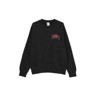 耐克Nike Club Fleece 字母logo刺绣圆领加绒卫衣运动夹克上衣男款黑色7922504