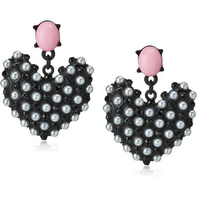 Betsey Johnson 贝奇约翰逊 女士Heart Drop Earrings心形耳饰新款可爱轻奢精致被耳坠送女友