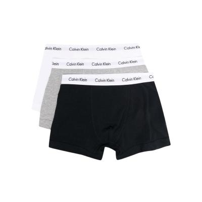 Calvin Klein 卡文克莱 奢侈品服饰男logo裤腰四角内裤三条装 U2662G-998