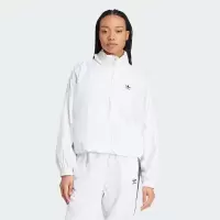 阿迪达斯(adidas)adidas女士宽松尼龙拼接三叶草风衣复古运动夹克