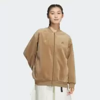 阿迪达斯(adidas)女士运动夹克柔软保暖绒布运动外套适合居家或城