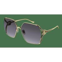 古驰(GUCCI)女士金棕色生物尼龙灰色镜片亚洲版时尚百搭太阳镜