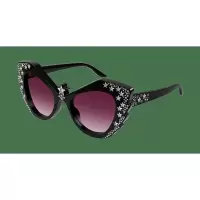 古驰(GUCCI)女士黑框红镜片尼龙材质时尚百搭太阳镜