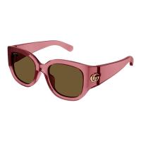 古驰(GUCCI)女士红框棕 lenses 生物尼龙亚洲版太阳镜潮流百搭配