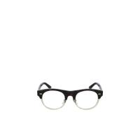 古驰(GUCCI)女款太阳镜深棕色米色徽标点缀透明镜片时尚百搭配饰