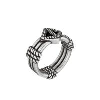 迪奥(Dior)古董银戒个性饰品男士时尚复古CD水牛造型戒指手链配饰