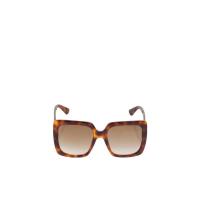 古驰(GUCCI)琥珀色方框太阳镜深色UV防护鼻垫舒适镜腿女款潮流休