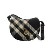 博柏利(BURBERRY)Burberry格纹棉质单肩包可调肩带翻盖抽绳大容量