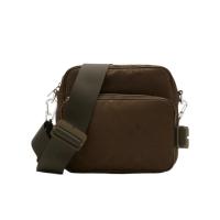 博柏利(BURBERRY)男士可用格纹提花单肩包耐用防刮手绘边缘尼龙衬