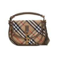 博柏利(BURBERRY)女士单肩包聚酯棉拼接手绘画芯可调节织带商务休