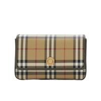 博柏利(BURBERRY)女士真皮翻盖单肩包可拆调节磁扣开合内插袋光泽