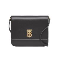博柏利(BURBERRY)小牛皮女士单肩包迷你扁平手绘涂漆边亮泽金属配