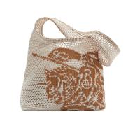 博柏利(BURBERRY)女士单肩包小号钩针编织包镂空细节时尚休闲包包