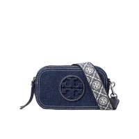 托里.伯奇(TORY BURCH)女士牛仔斜挎包时尚简约可调节双拉链设计