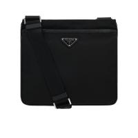 徽标单肩包再生尼龙Saffiano皮革拉链口袋男女适用