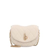 博柏利(BURBERRY)女士羊皮绗缝翻盖链条单肩包小巧精致金色五金百