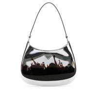 普拉达(PRADA)银色皮革Cleo单肩包小方包质感高级百搭配饰日常通