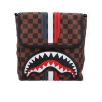 SPRAYGROUND男士实用翻盖设计可调节肩带PVC材质迷你单肩斜挎包