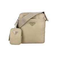 普拉达(PRADA)男士女士通用时尚简约金属三角徽标单肩斜挎包小容