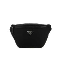 普拉达(PRADA)男士多功能可调节织物腰带金属搭扣徽标三角腰包