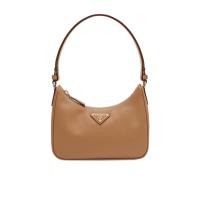 普拉达(PRADA)小牛皮女士单肩包时尚百搭配饰金属三角标志金色五