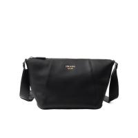 普拉达(PRADA)高质感皮革男士单肩包多功能徽标贴袋斜挎包商务休