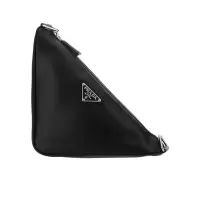 普拉达(PRADA)小容量牛皮压花徽标男士斜挎包多功能内袋通勤手提