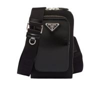 普拉达(PRADA)男士多功能拉链徽标手机包轻便斜挎迷你潮酷收纳包