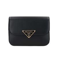 普拉达(PRADA)小牛皮女士单肩包时尚翻盖按扣可调节肩带多功能百