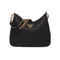 普拉达(PRADA)女士单肩包真皮手柄可拆卸肩带金属五金大容量日常