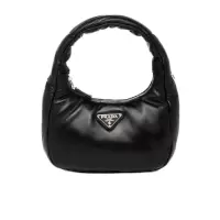 普拉达(PRADA)女士纳帕皮革单肩包迷你小巧金属五金可拆卸肩带三