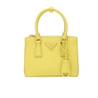 普拉达(PRADA)牛皮材质迷你单肩包多隔层可调节肩带金色五金点缀