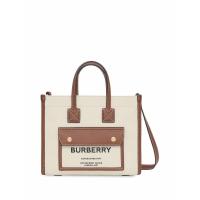 博柏利(BURBERRY)女士单肩包 canvas拼皮翻盖手提斜挎包实用多口