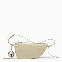 博柏利(BURBERRY)女款小盾牌绿色小羊皮单肩包 removable铃铛装饰