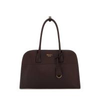 普拉达(PRADA)女士牛皮五金点缀百搭配色手提斜挎两用购物单肩包